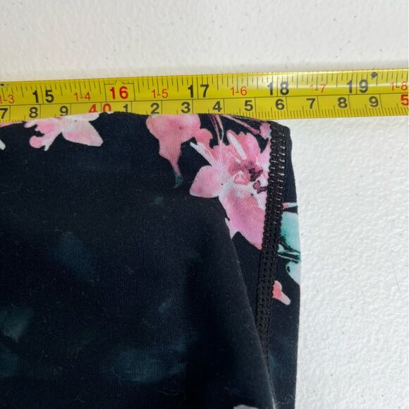 Gaiam Om Hiri Salutation High Waist Black Floral 7/8 Pockets Leggings Women XL - Picture 13 of 15